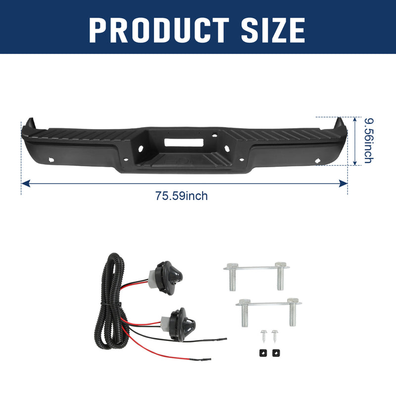 Rear Bumper Assembly Black Step Bumper with Hole for Ford F150 2006 2007 2008