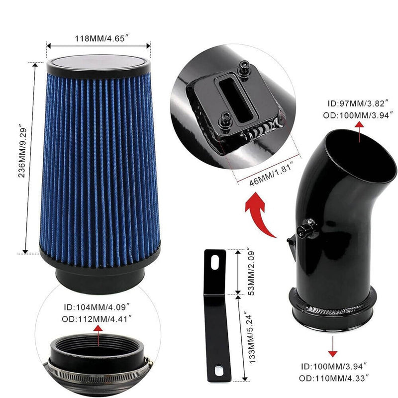 4" Oiled Cold Air Intake Kit for Ford F250 Powerstroke Diesel 6.7L