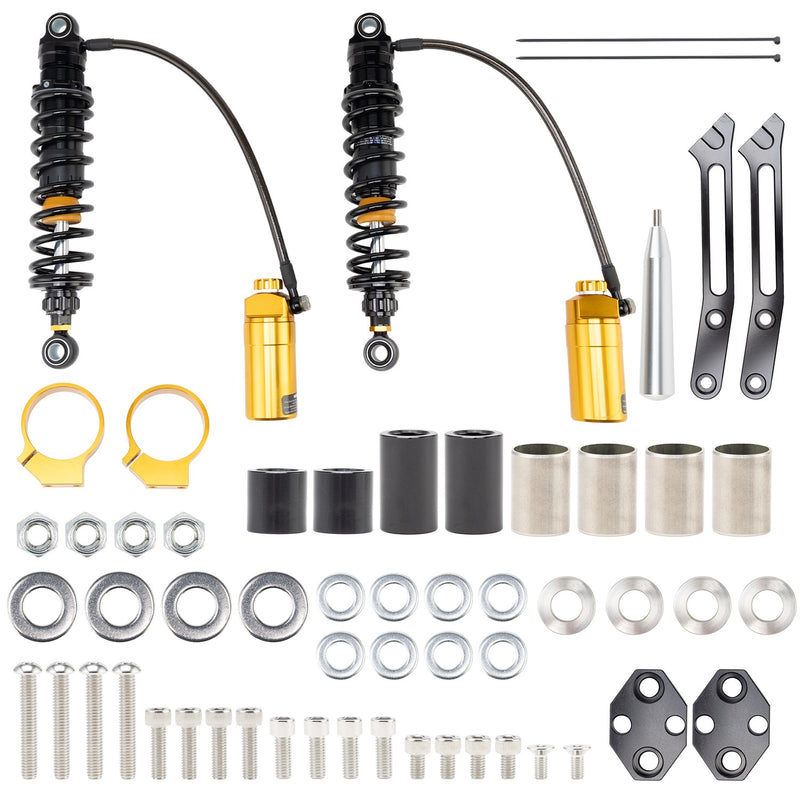 DURAFORCE Remote Reservoir Rear Shocks for Harley Road Glide Road King Street Glide 2014+