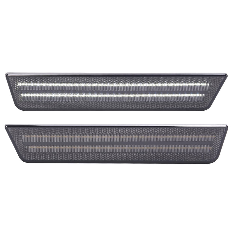 DURAFORCE White/Smoke Rear Bumper LED Side Marker Lights for Dodge Charger 2011-2014 Pair