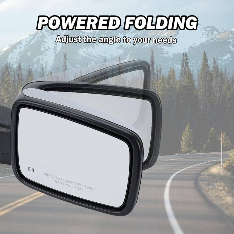 Chrome Power Folding Heated Right Mirror & LED Signal for Dodge Ram 1500 2013-19