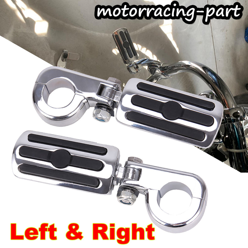 1.25" Highway Footpegs Adjustable Footrest Mounting P-Clamps for Harley Honda