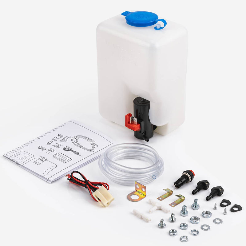 12V UTV Windshield Washer Bottle Tank Pump Wiper System Reservoir Kit for Can Am