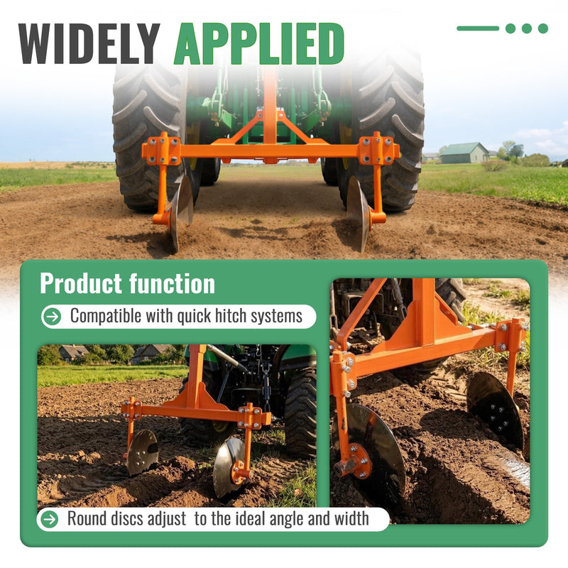 48" Adjustable Disc Bedder Disc Harrow for Cat 1 Tractors 3 Point Steel