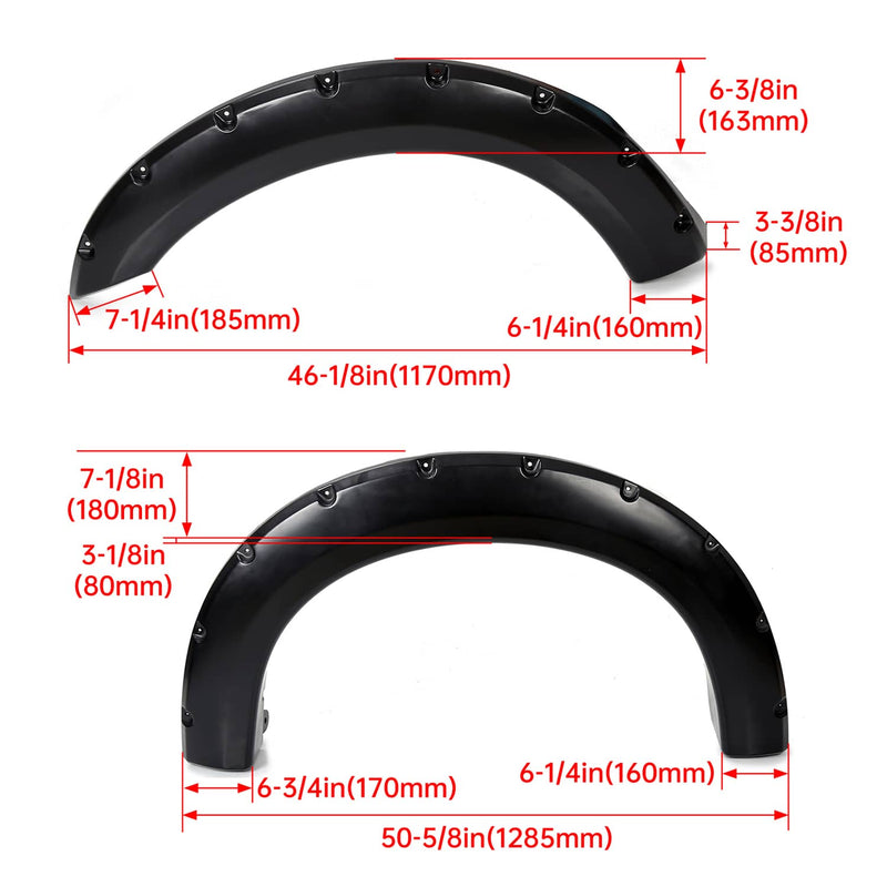 DURAFORCE F81Z16006AA Wheel Fender Flares for Ford F-250 F-350 Super Duty 1999-2007