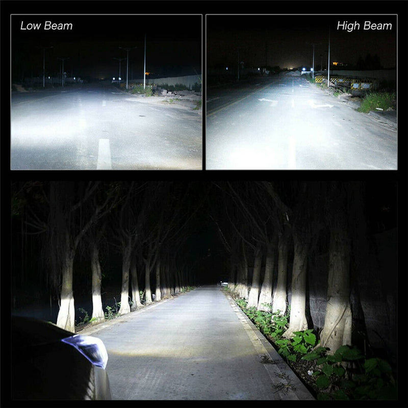 9005 9006 LED Headlights Kit Combo Bulbs 6500K High Low Beam Super White Bright