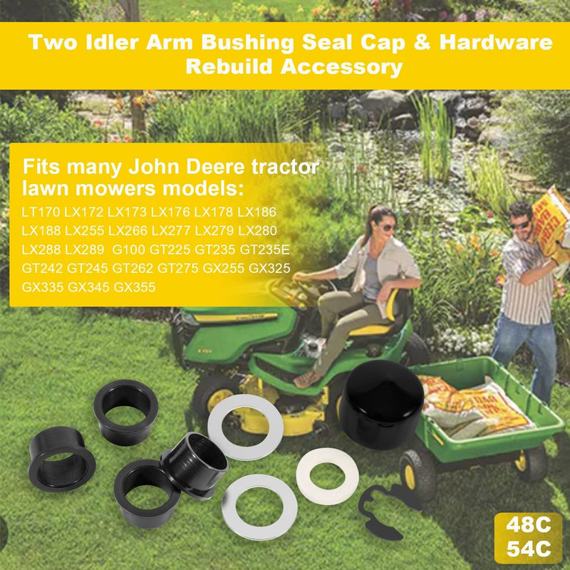 AM124509 Double Idler Arm Bushing Seal Cap & Hardware Rebuild Kit for John Deere
