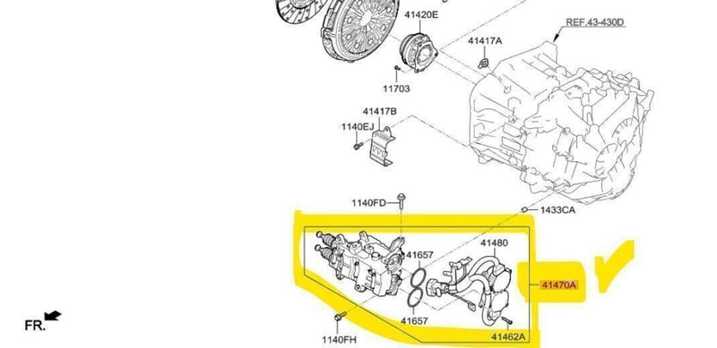 414702A001 Dual Clutch Transmission Actuator Kit for Hyundai Veloster 1.6L 2012-
