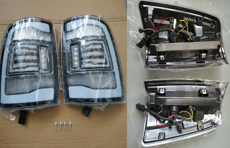 LED Tail Light Pair for Dodge Ram 1500 2500 3500 2009-2018 Clear Lens Rear