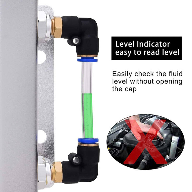 1L Universal Aluminum Radiator Coolant Overflow Bottle Recovery Water Tank Blue