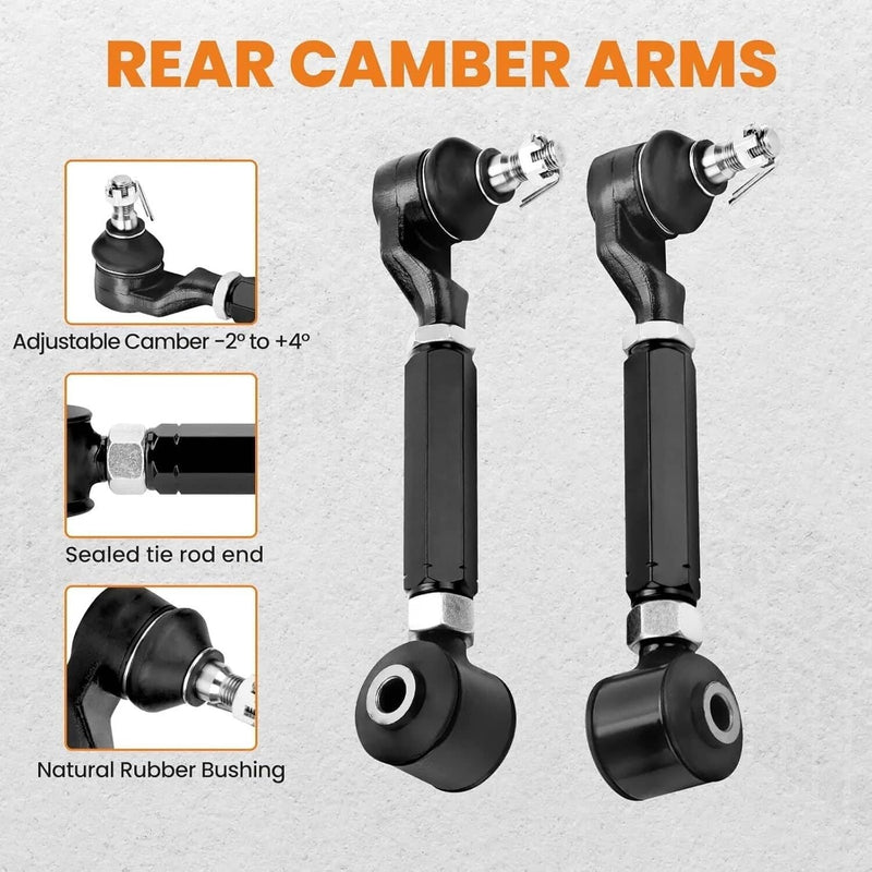 6pc Rear Upper Lower Control Toe Camber Arms for 2003-2007 Honda Accord
