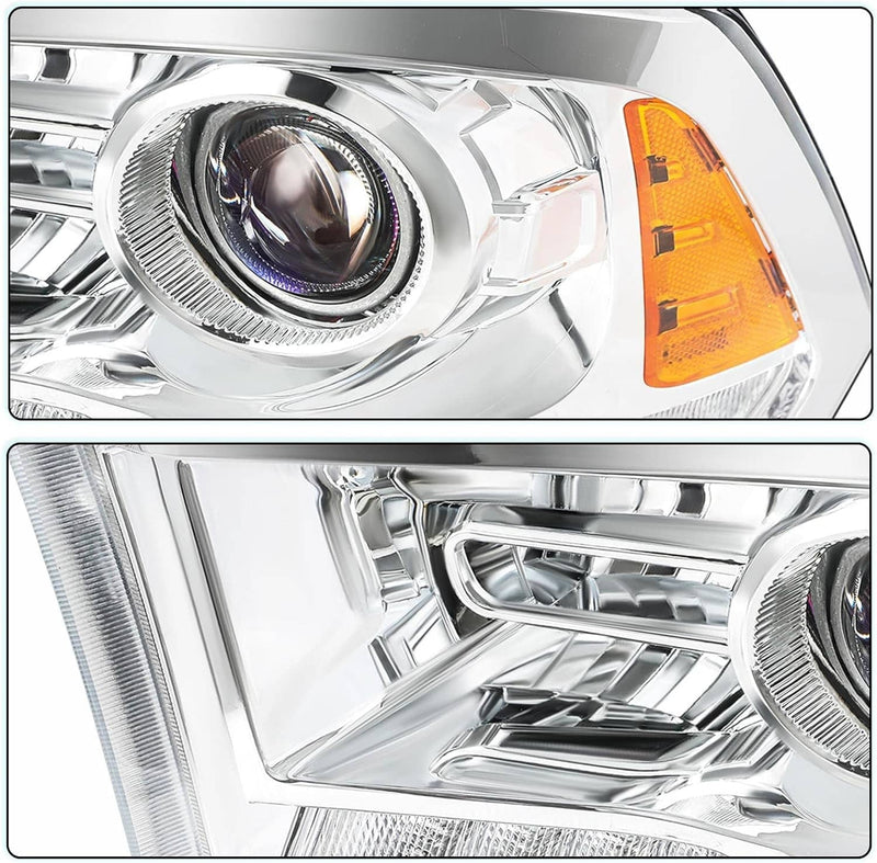 Chrome Projector Headlights w/LED DRL for Dodge Ram 1500 2500 3500