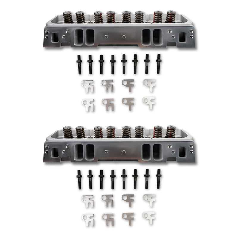 2x Aluminum Cylinder Heads Fit for SBC Chevy 350 190cc 64cc 2.02/1.60 Angle