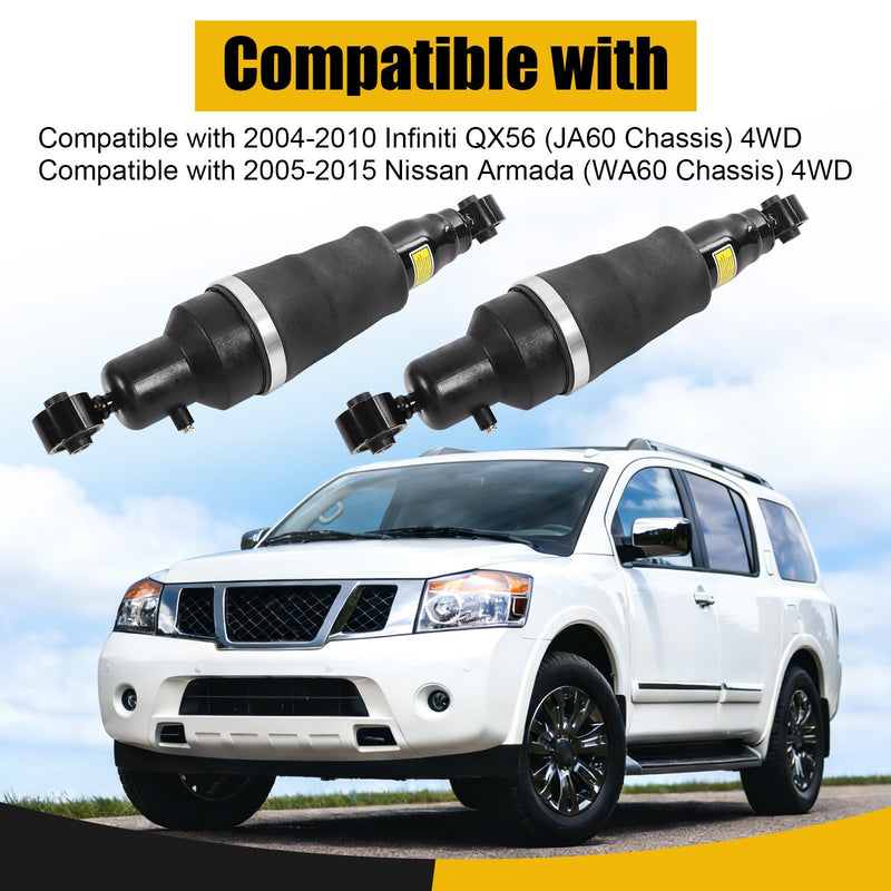 Pair Rear Air Suspension Shock Struts for Infiniti QX56 Nissan Armada