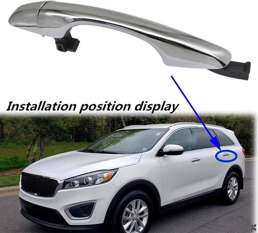 DURAFORCE Rear Left Driver Side Outside Exterior Door Handle for 2016-2020 Kia Sorento