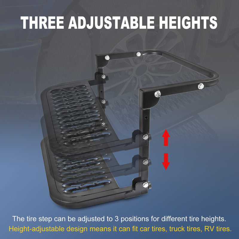 Tire Step for Pickup Truck SUV Adjustable Tire Mounted Auto Step 300 lbs Max