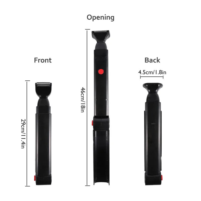 Electric Back Shaver for Men Long Handle Body Hair Removal Facial Razor Trimmer