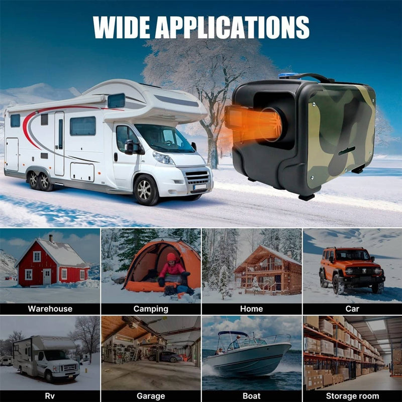 8KW Diesel Air Heater All in One 12V/24V 110V Bluetooth APP Remote Control Car