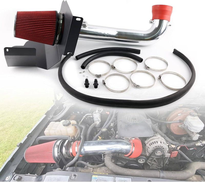 DURAFORCE 4" Cold Air Intake System Kit Heat Shield for GMC Chevy V8 4.8L 5.3L 6.0L