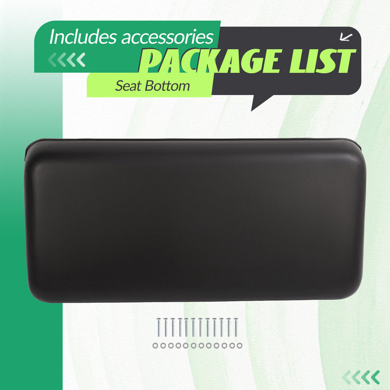 Front Golf Cart Seat Bottom Cushion Assembly Black for Club Car DS 2000.5-up