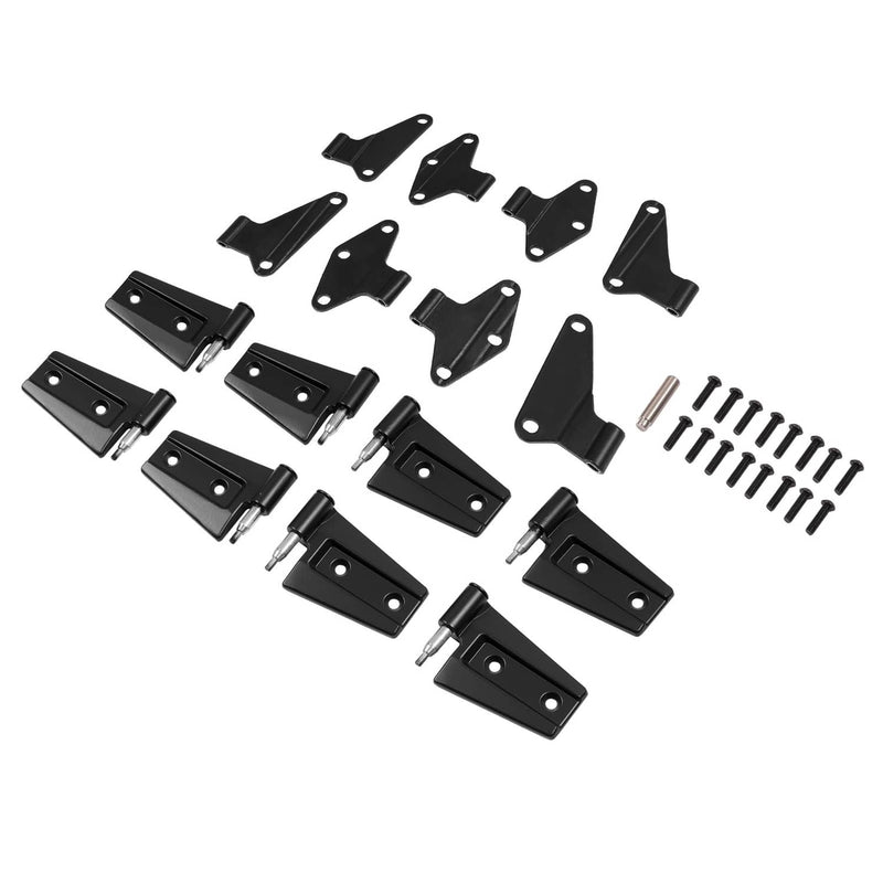 DURAFORCE Door Hinge Replacement Set Black Powder Coat for Jeep Wrangler JK 07-2018 16PCS