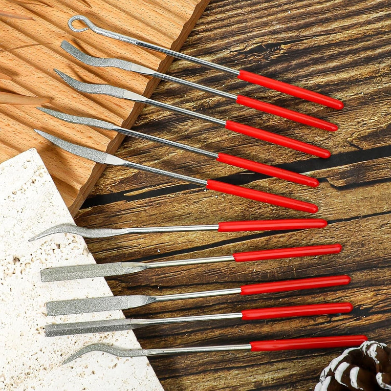 20x Diamond Needle File Set for Metal Glass Stone Wood Jewelry Carving Polishing