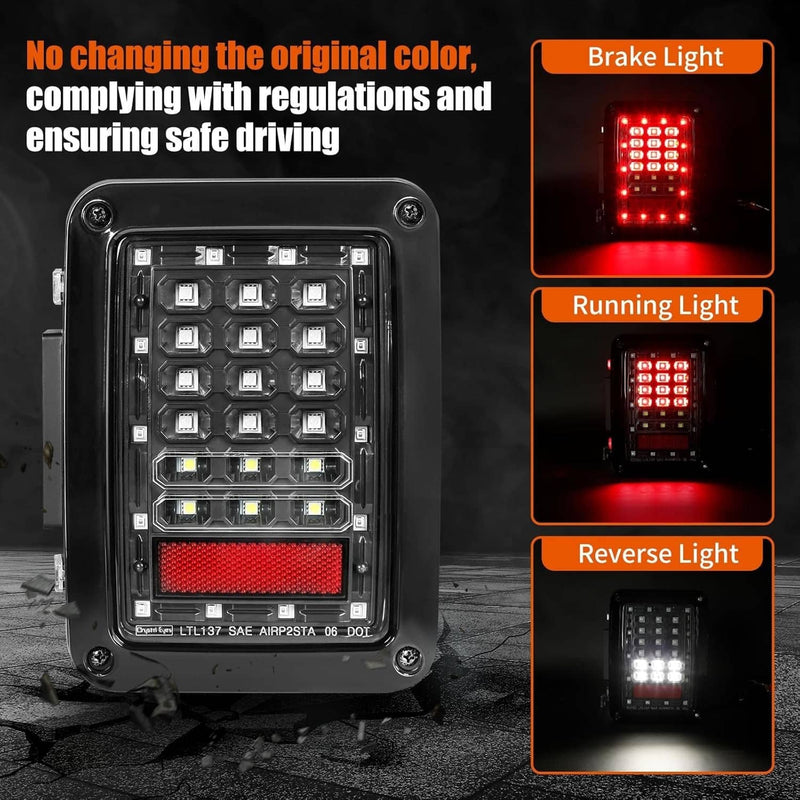 7" LED Headlights Fog Turn Tail Lamp Combo for 07-18 Jeep Wrangler JK