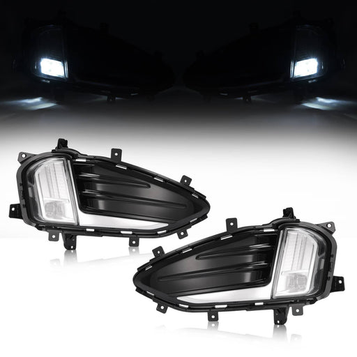 DURAFORCE LED Front Bumper Fog Lights Lamp Kit for Ford Edge 2019-2024 Cover Bezel 2PCS