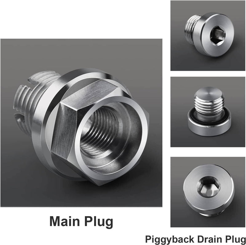 M18 1-1.5x15mm Oil Drain Plug Self-Tapping Piggyback Stainless Steel Repair Kit