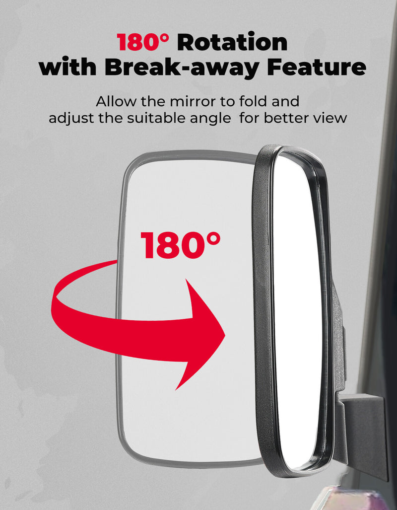 For Polaris Ranger XP 1000 Northstar 2889241 Side View Mirrors Hard Door Mount