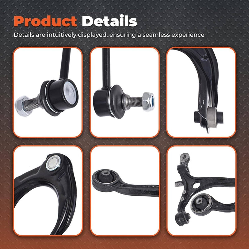 Front Upper Lower Control Arms Suspension Kit for 2008-2012 Honda Accord 12Pcs