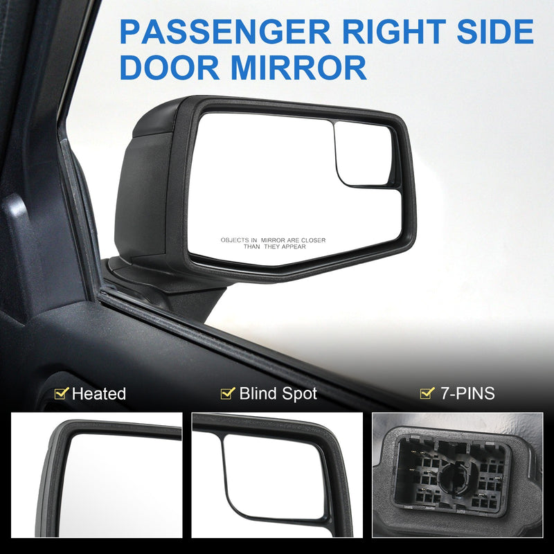 Passenger Right Side Power Heated Mirror for Chevrolet Silverado 1500 2019-2023