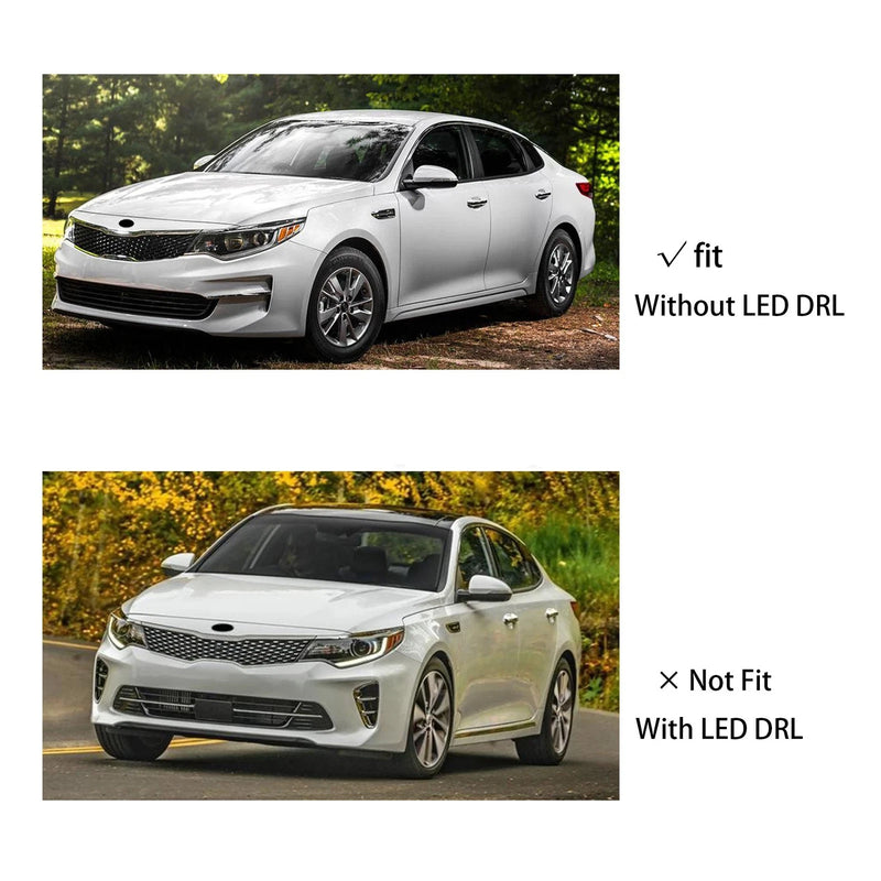 Right+Left Halogen Headlight For 2016-2018 Kia Optima w/o LED DRL Chrome Housing
