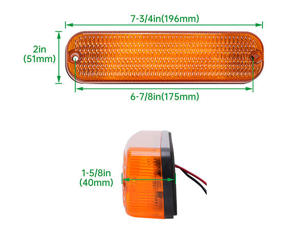 #AR60250 4 LED Amber Flashing Cab Lights for John Deere 30 Series 4030 4230 8450