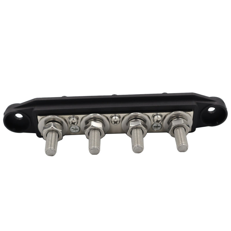 Power Distribution Block 12V 250A Bus Bar 4 x 5/16" Stud Marine 6 x #8 Screws