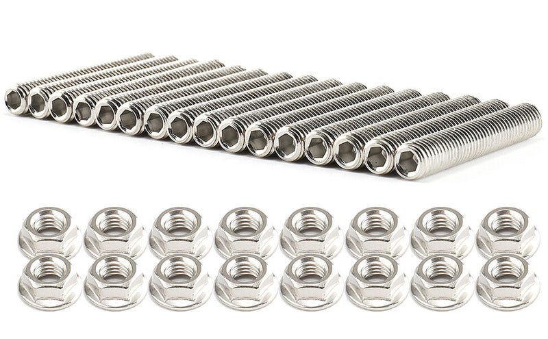 Exhaust Manifold Stud Nuts Kit for Ford 4.6 5.4 Liter V8 16Pcs