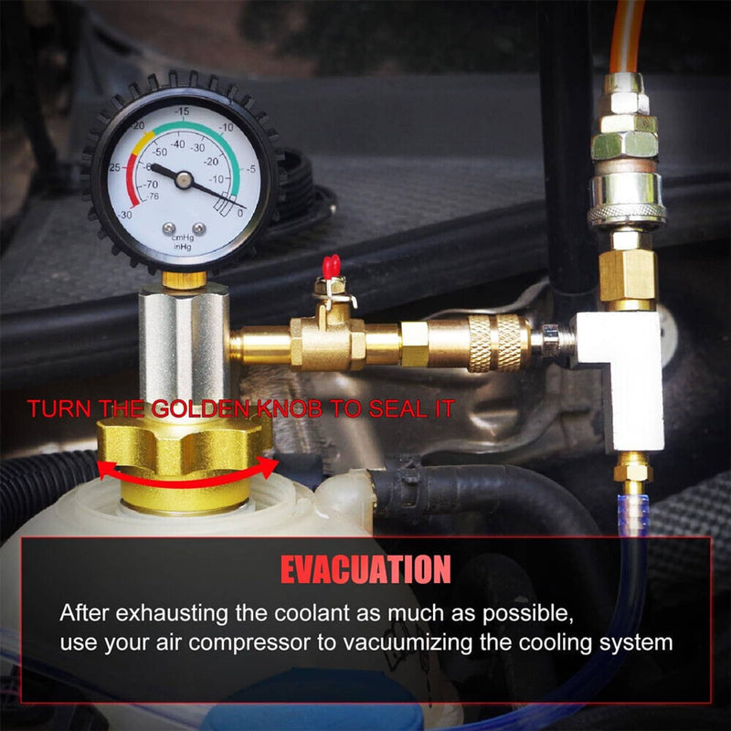Coolant Vacuum Kit Auto Cooling System Radiator Vacuum Refill Purging Tool