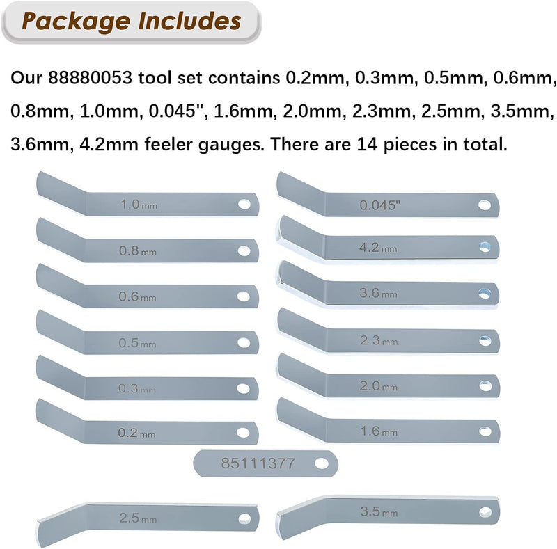 Feeler Gauge Jake Brake Tool Set 88880053 88880052 85111377 for Volvo Mack 14PCS