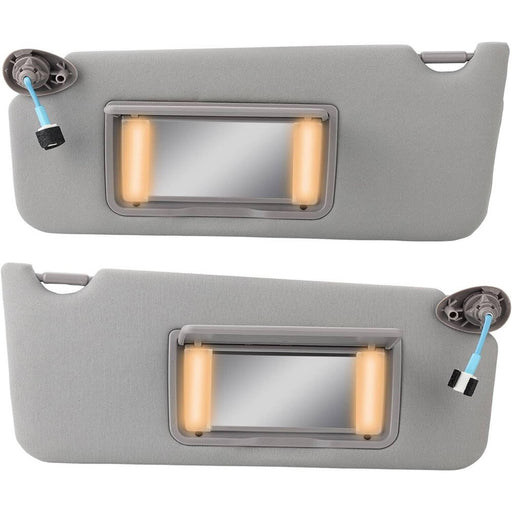 DURAFORCE Gray Sun Visor With Light Mirror Set for 2008-2017 Honda Accord 83280TA5A51ZA