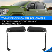 DURAFORCE Side Mirror Cover Caps for Chevy Silverado for GMC Sierra HD 2500 3500 2020-2024