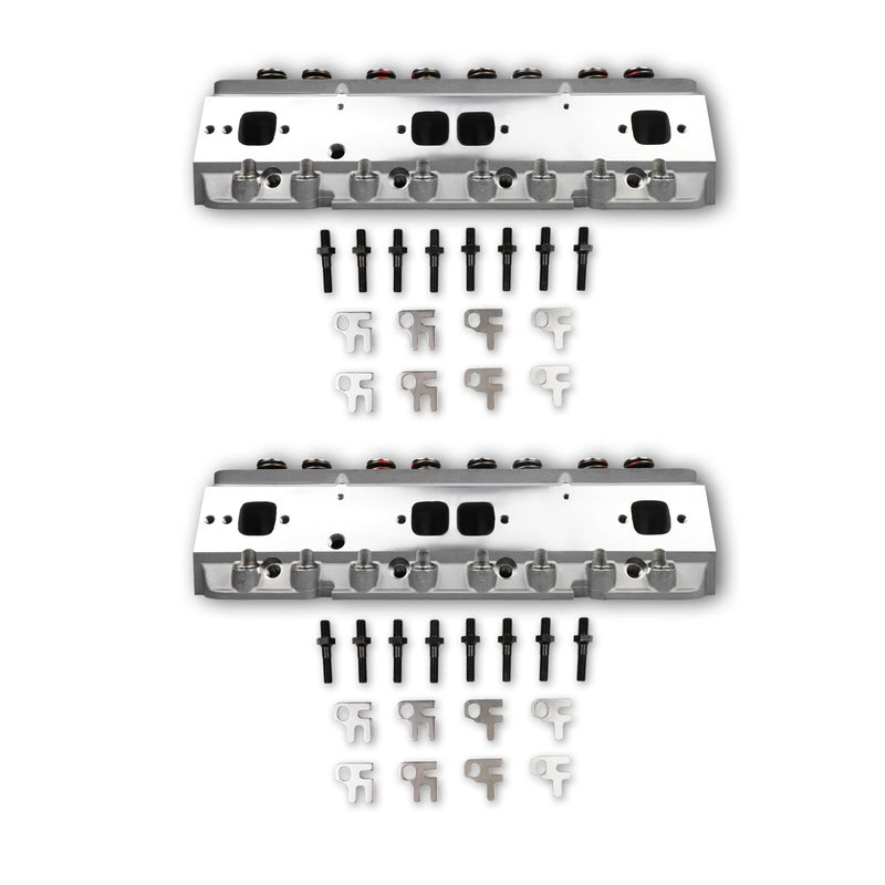 2x Aluminum Cylinder Heads Fit for SBC Chevy 350 190cc 64cc 2.02/1.60 Angle