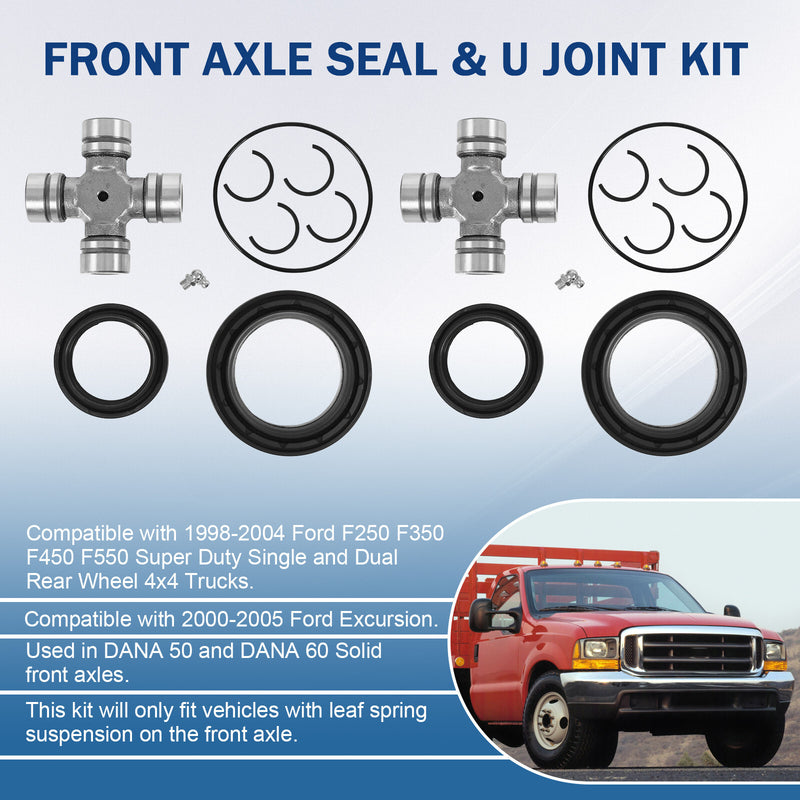 Front Axle Seal U Joint Kit for Ford F250 F350 Excursion DANA 50 60 1998-04