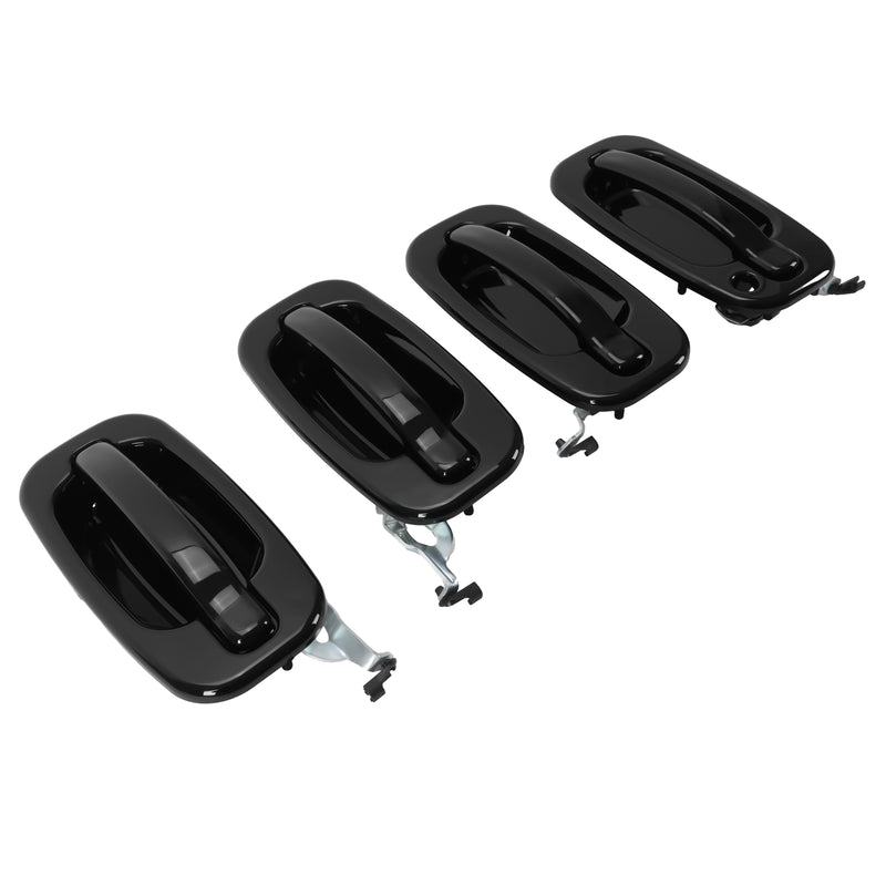 Outside Door Handles Set Painted Black for Silverado Tahoe Sierra 99-06 4 Pcs