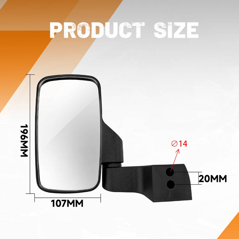 Door Mounted Side Mirrors for Polaris Ranger 1000 XP1000 Crew Northstar Pro XD