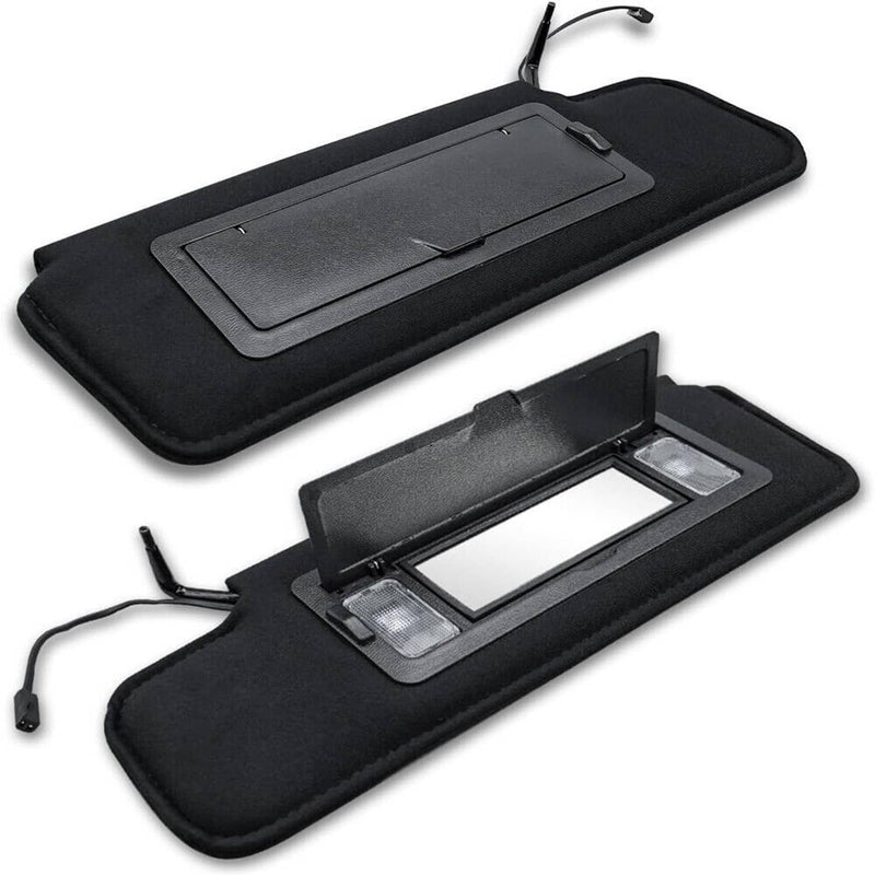 2Pcs Sun Visors with Vanity Mirror LED Light for Chevy Corvette C4 1984-1996 5.7