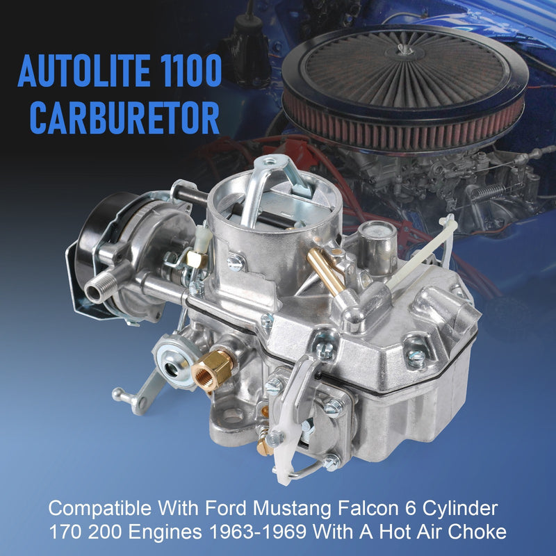 1100 Automatic Carburetor for Mustang Falcon 6 Cylinder 170 & 200 Ci Eng 63-69