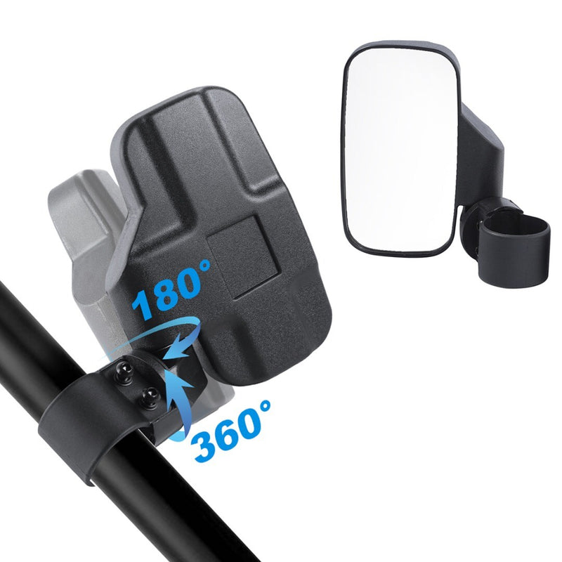 1 Pair UTV Rearview Side Mirrors 1.75" 2" for Polaris RZR Ranger Yamaha YXZ1000R