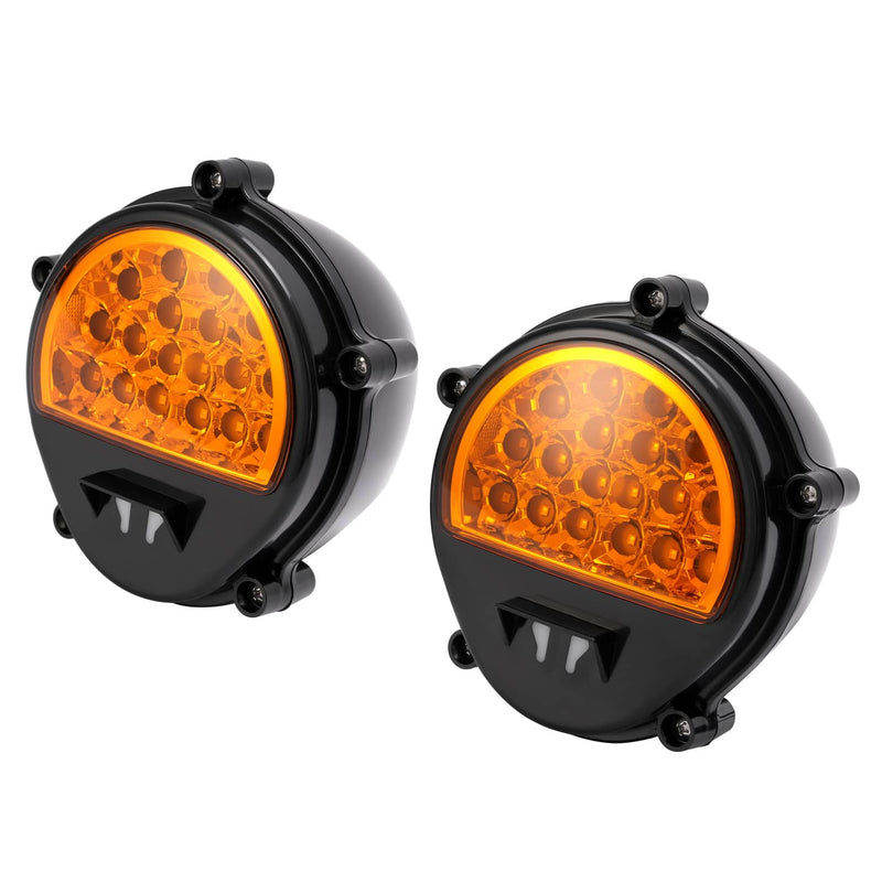 DURAFORCE 12422957 LED Front Amber Turn Signal Parking Lights for Humvee M35 M998 2PCS