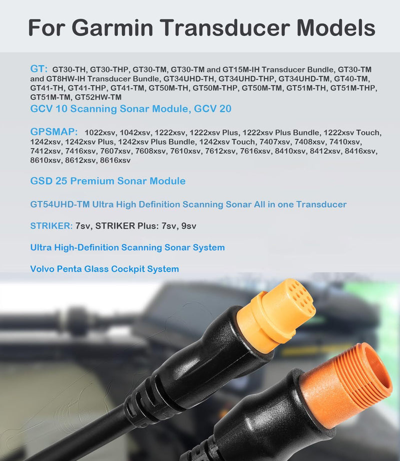 010-11617-42 Transducer Extension Cable for Garmin XID Xdcr 30ft 12-Pin