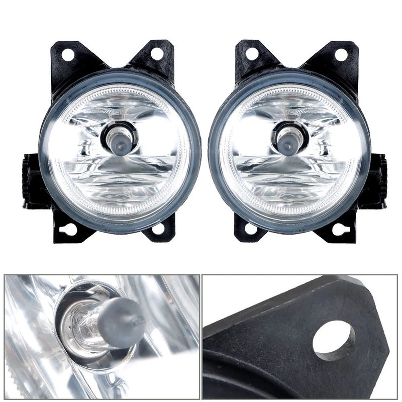 DURAFORCE Pair Front Bumper Chrome Fog Light w/Cover For 2019-2020 Honda Civic Sedan/Coupe